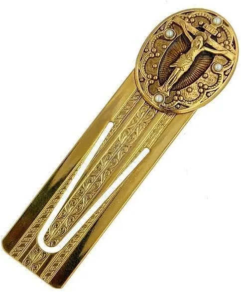 symbols of faith faux pearl crucifix small bookmark