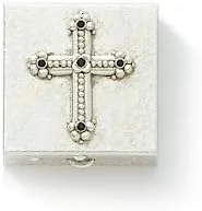 symbols of faith silver tone cross pill boxkeepsake box