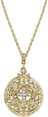 symbols of faith writers of the good word crystal pendant necklace 24